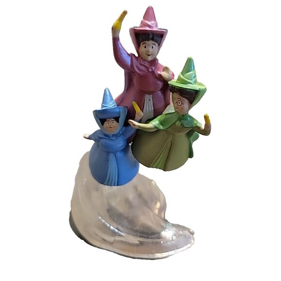 Disney Sleeping Beauty Fairy Godmother cake topper 3” Figure 3 fairies - Picture 1 of 6